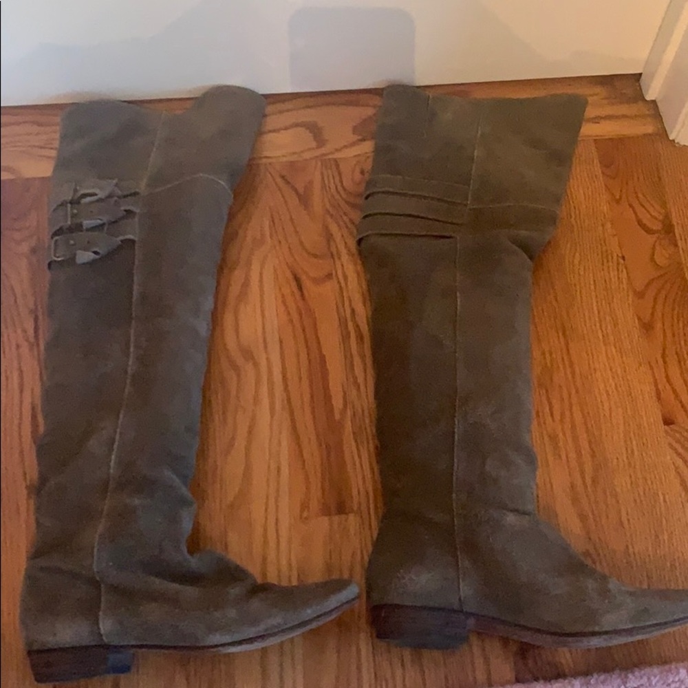 Over the knee swede boots